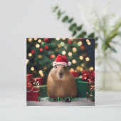Capybara Claus: Een feestelijk Bokeh Wonderland (Staand voorkant)