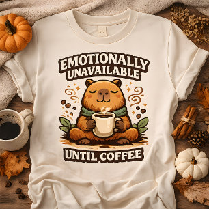 Capybara Coffee Emotioneel Onbeschikbaar T-shirt