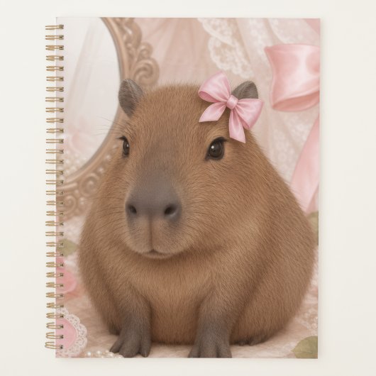 capybara coquette ruban rose (Devant)