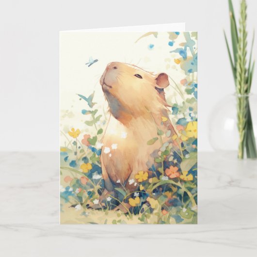 Capybara Daydream in de wei Kaart (Voorkant)