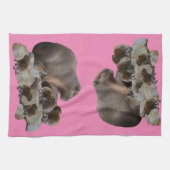 Capybara De Maman Avec Bébés, Serviette De Plat (Horizontal)