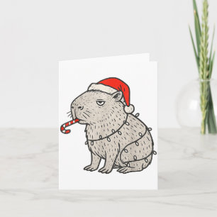 Capybara die met Kerstmis lelijke sigaret rookt Ge Kaart
