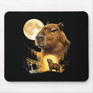 Capybara die naar de maan huilt meme 90s dier muismat