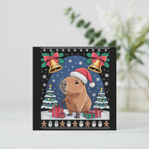 Capybara Dierenliefhebber Kerstcadeau Lelijke Capy Feestdagenkaart