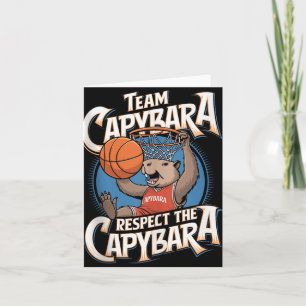 Capybara Dunking Basketbal Retro Style Ta Kaart