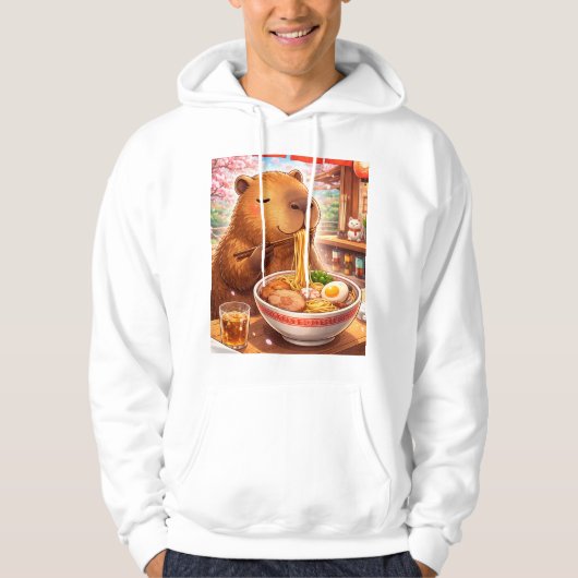 Capybara Eating Ramen Hoodie (Voorkant)