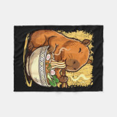 Capybara Eating Ramen Noodles  Fleece Deken (Voorkant (Horizontaal))