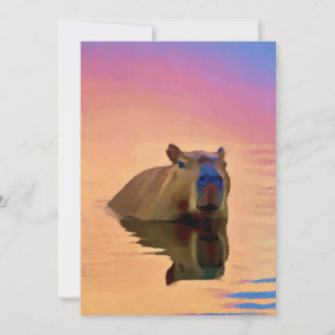 Capybara Eenvoud Ontspanningsdag Feestdagenkaart