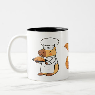 Capybara en Croissant Mok Schattige Ontbijt Koff