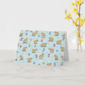 Capybara en paddenstoelenpatroon kaart (Gele Bloem)