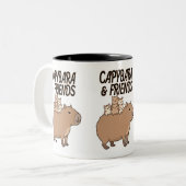 Capybara et les amis Mug | Café animal mignon (Devant gauche)