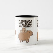 Capybara et les amis Mug | Café animal mignon (Centre)