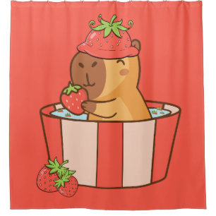 Capybara et rideau de fraise   Fruits mignons