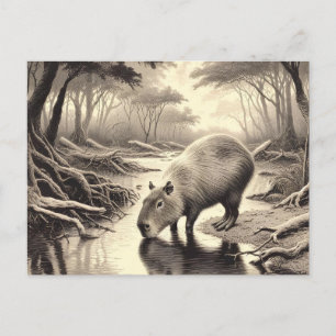 Capybara Etsen Briefkaart