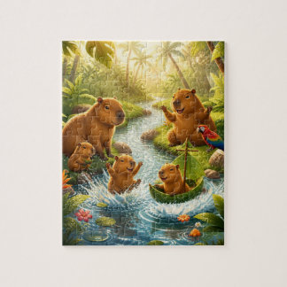 Capybara Familie Rivier Avontuur Legpuzzel
