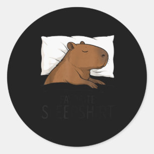 Capybara Favoriete Slaapshirt Slapen Pyjama Jongen Ronde Sticker