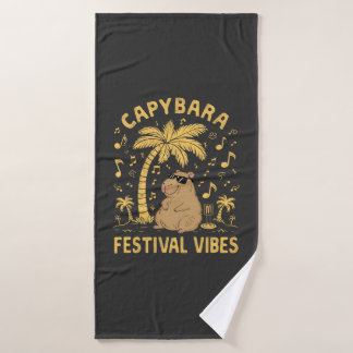 Capybara Festival vibes Badhanddoek
