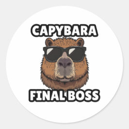 Capybara Final Boss Art Sticker