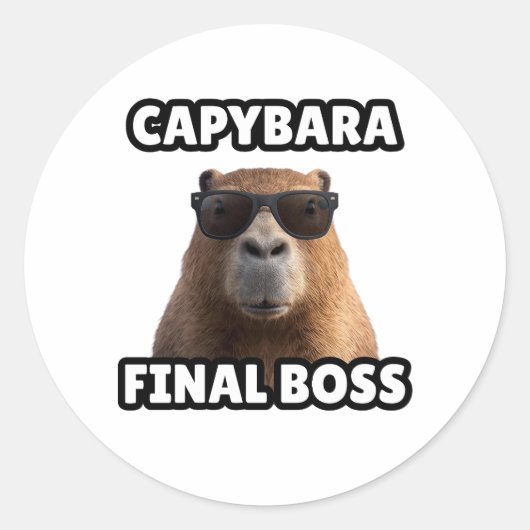 Capybara Final Boss Funny Sticker (Voorkant)