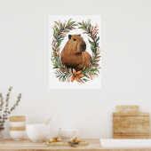 Capybara Floral Art Print (Keuken)