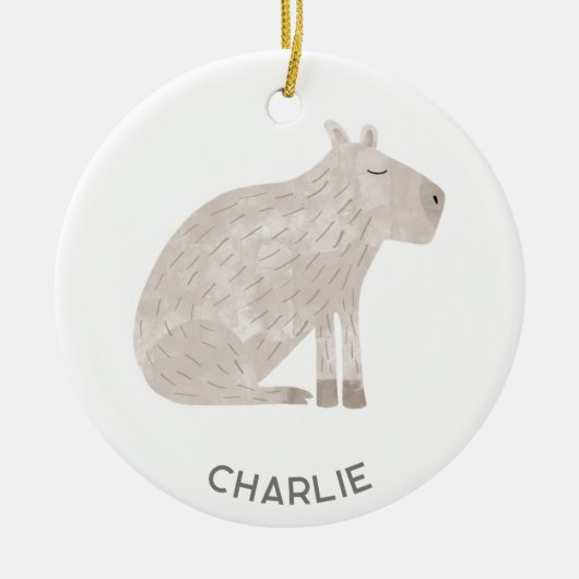 Capybara Fun gepersonaliseerd Keramisch Ornament (Voorkant)