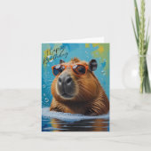 Capybara Funny Bonne carte d'anniversaire (Devant)