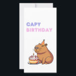 Capybara Funny Bonne carte d'anniversaire<br><div class="desc">Vous cherchez une carte d’anniversaire unique et charmante ? Ne cherchez pas plus loin que notre carte personnalisée capybara ! Cette carte d’anniversaire de capybara est parfaite pour apporter un sourire au visage de n’importe qui avec son design délicieux et sa touche humoristique. Doté d'une drôle de capybara, cette carte...</div>
