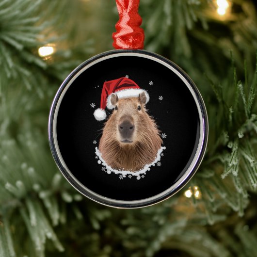 Capybara Funny Christmas Metalen Ornament (Boom)
