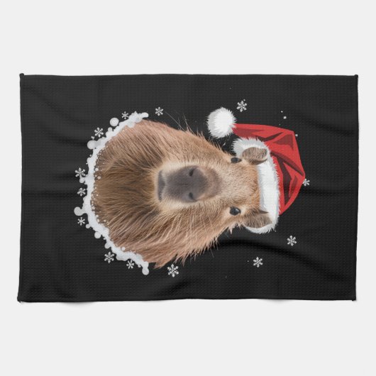 Capybara Funny Christmas Theedoek (Horizontaal)
