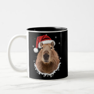 Capybara Funny Christmas Tweekleurige Koffiemok