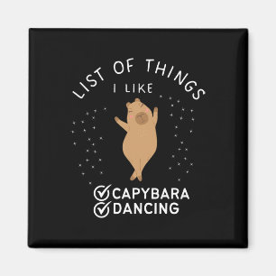 Capybara Funny Dance Lover Capybara Graphic Dancin Magneet