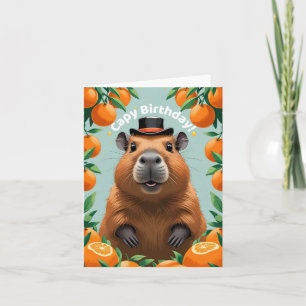 Capybara Funny Happy Birthday Kaart