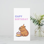 Capybara Funny Happy Birthday Kaart (Staand voorkant)