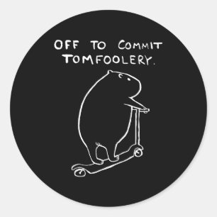 Capybara Gaat Kolder Trappen Ronde Sticker