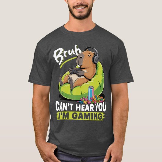 Capybara Gamer Gaming funny T-shirt (Voorkant)