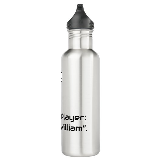 Capybara Gamer Water Bottle – Personalized Name Waterfles (Rechts)