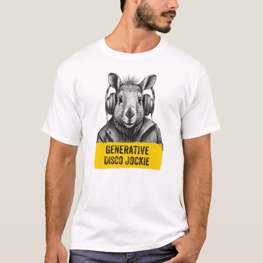Capybara Generative Disco Jockie cool fun T-shirt (Devant)