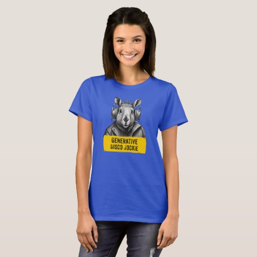 Capybara Generative Disco Jockie cool fun T-shirt (Devant entier)