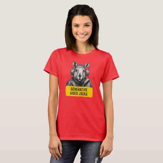 Capybara Generative Disco Jockie cool fun T-shirt (Devant entier)