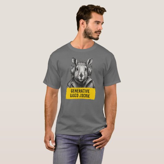 Capybara Generative Disco Jockie cool fun T-shirt (Devant entier)