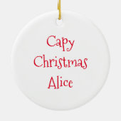 Capybara gepersonaliseerde kerstboom decoratie (Achterkant)