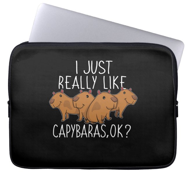 Capybara Gift Kinder Women Cute Capybara Laptop Sleeve (Voorkant)