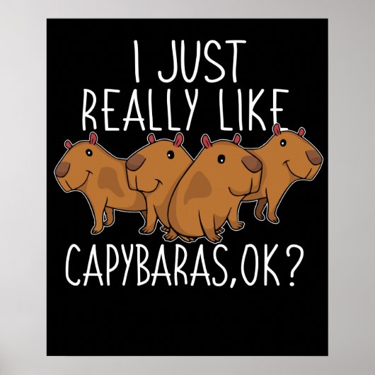 Capybara Gift Kinder Women Cute Capybara Poster (Voorkant)