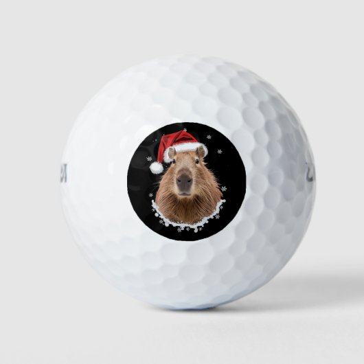 Capybara Grappig Kerstmis Golfballen (Voorkant)
