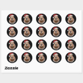 Capybara Grappig Kerstmis Ronde Sticker (Vel)