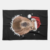 Capybara Grappig Kerstmis Theedoek (Horizontaal)