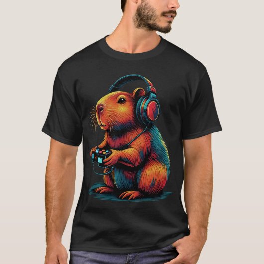Capybara Grappige videogames Capybara T-shirt (Voorkant)