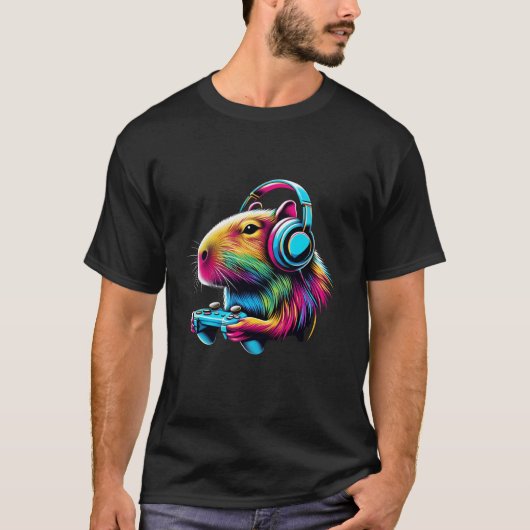 Capybara Grappige videogames Capybara Videogames L T-shirt (Voorkant)