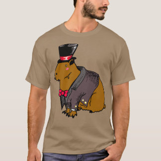 Capybara Groom Wedding Illustration T-shirt