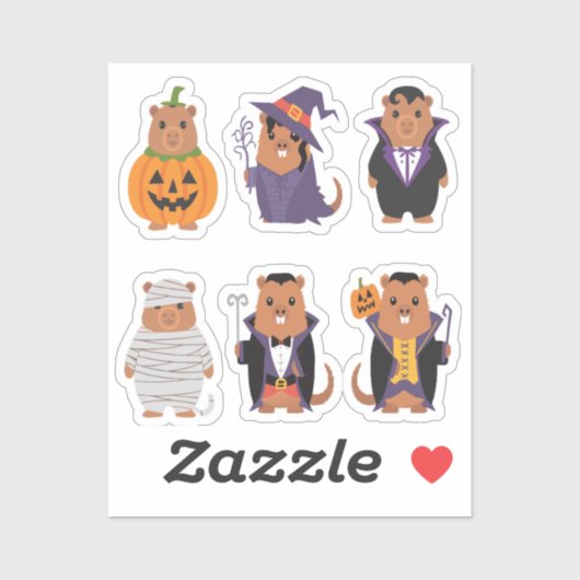 Capybara Halloween Stickers (Vel)